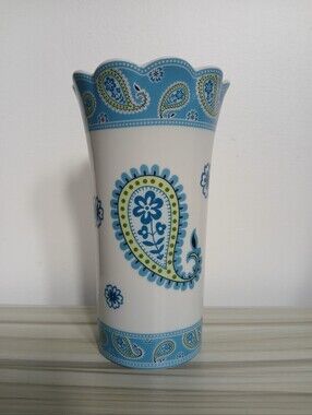 Vera Bradley Vase Bermuda Blue Paisley Andrea by Sadek NWT